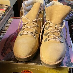 Sorel Cream and Tan Boots
